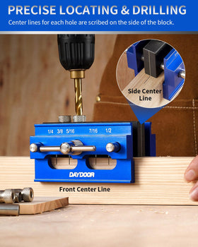 DAYDOOR dowel jig aluminum body built for durability and light handling