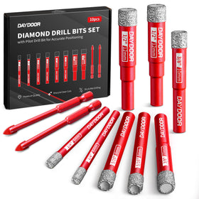 DAYDOOR box with dry diamond drill bits for organized tile projects