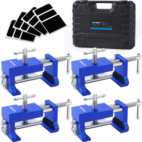 DAYDOOR cabinet clamps in blue with sturdy cast steel bodies for durable cabinet installation