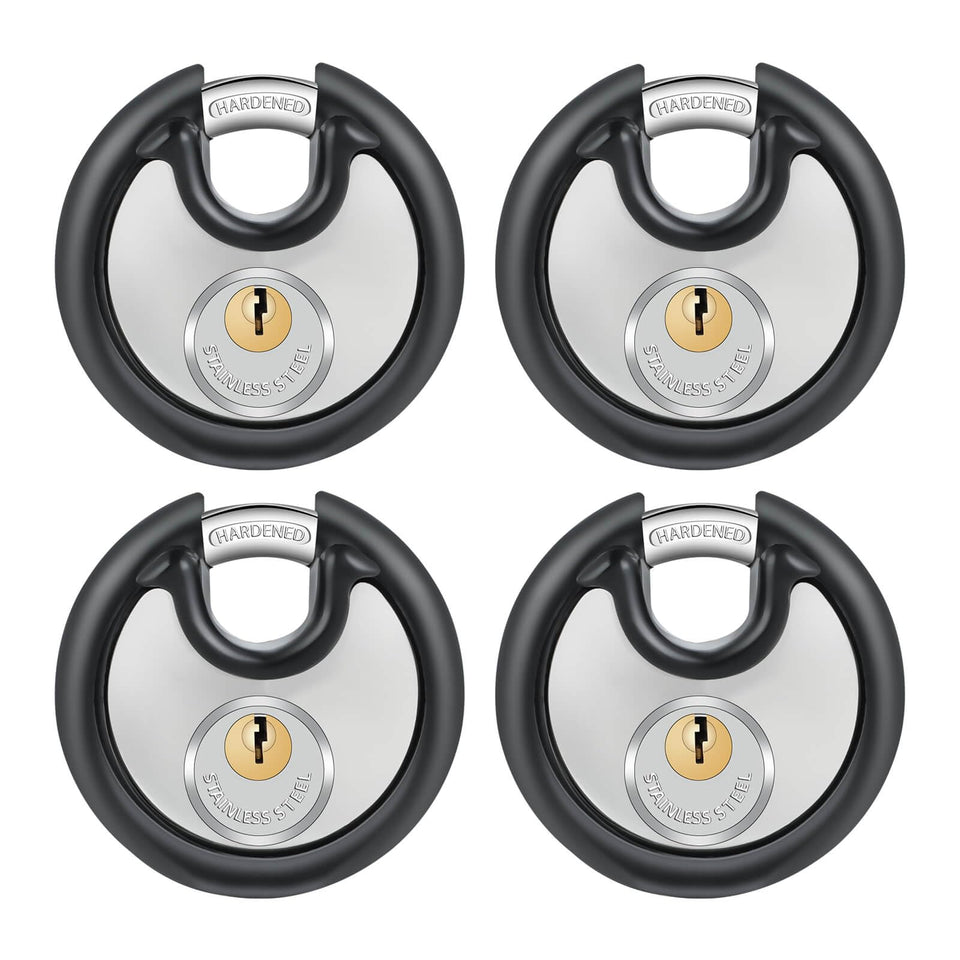 DAYGOS heavy-duty padlock with 70mm shackle ready for outdoor storage security