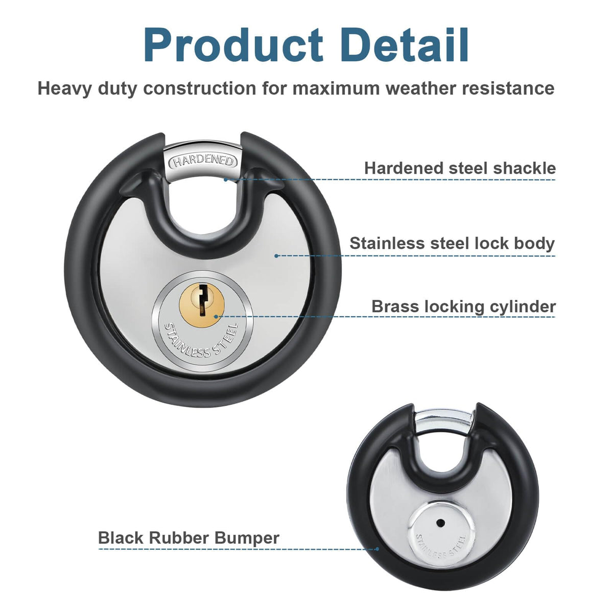 DAYGOS padlock features a 3/8 inch shackle for sturdy security