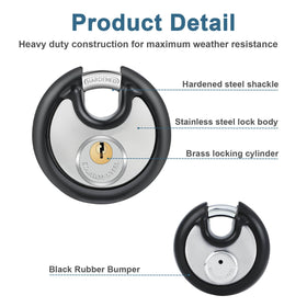 DAYGOS padlock features a 3/8 inch shackle for sturdy security