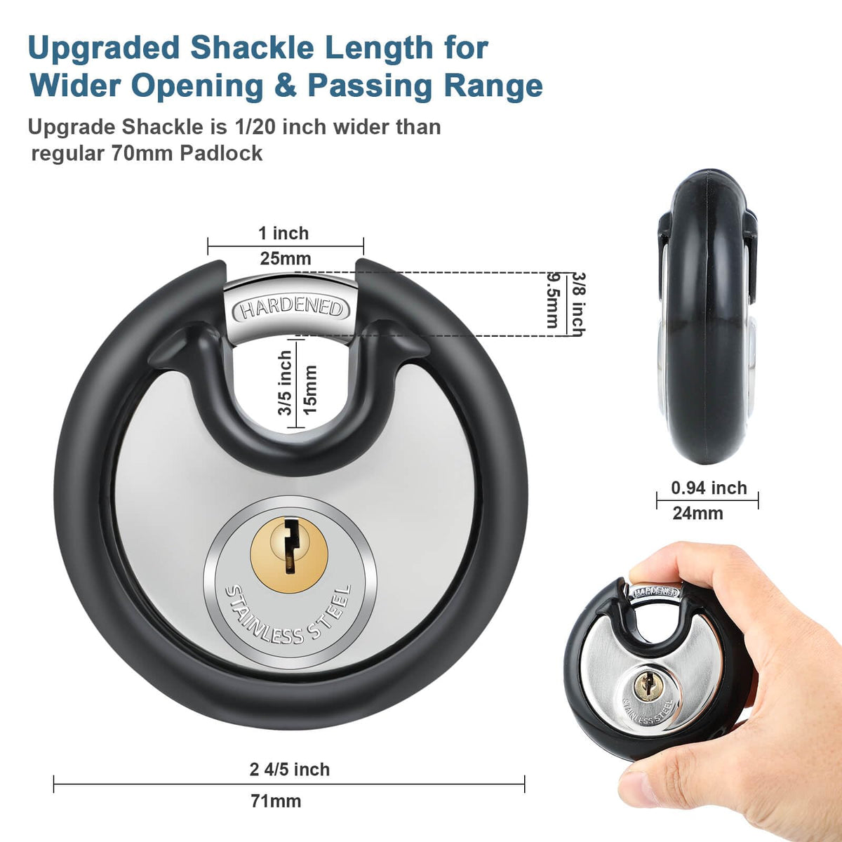 DAYGOS keyed-alike padlock set includes eight keys for family access