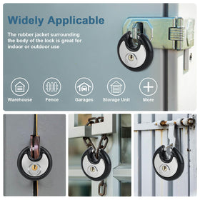 DAYGOS padlock with round shielded body reducing shackle exposure