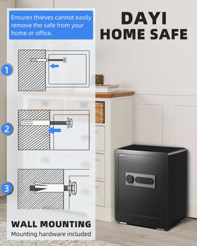 DAYI Safe Box carpet interior cushions valuables during storage.