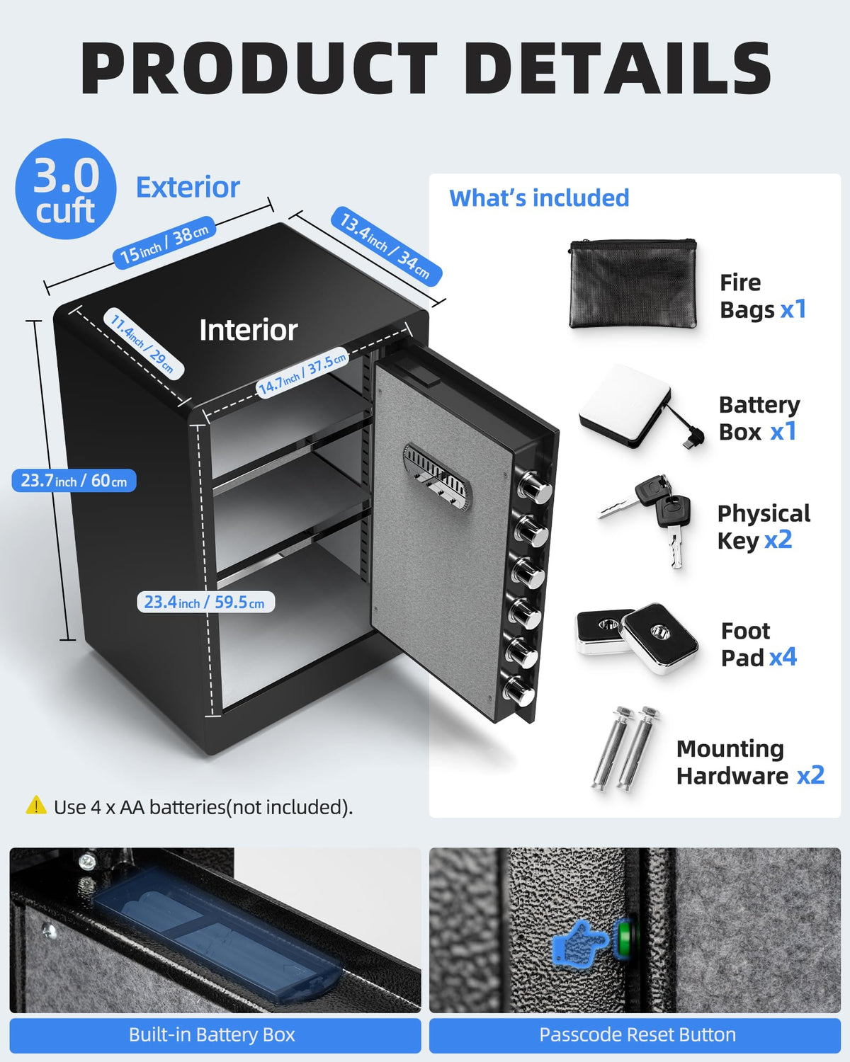 DAYI Safe Box dual alarm system prompts quick response to breaches