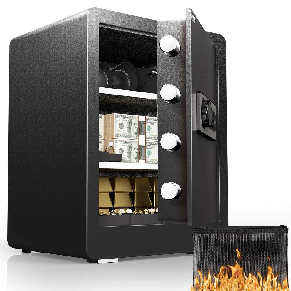 DAYI Safe Box front panel shows sturdy construction for secure home storage.