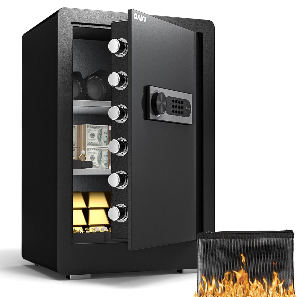 DAYI Safe Box front panel shows a sturdy build for reliable security at home