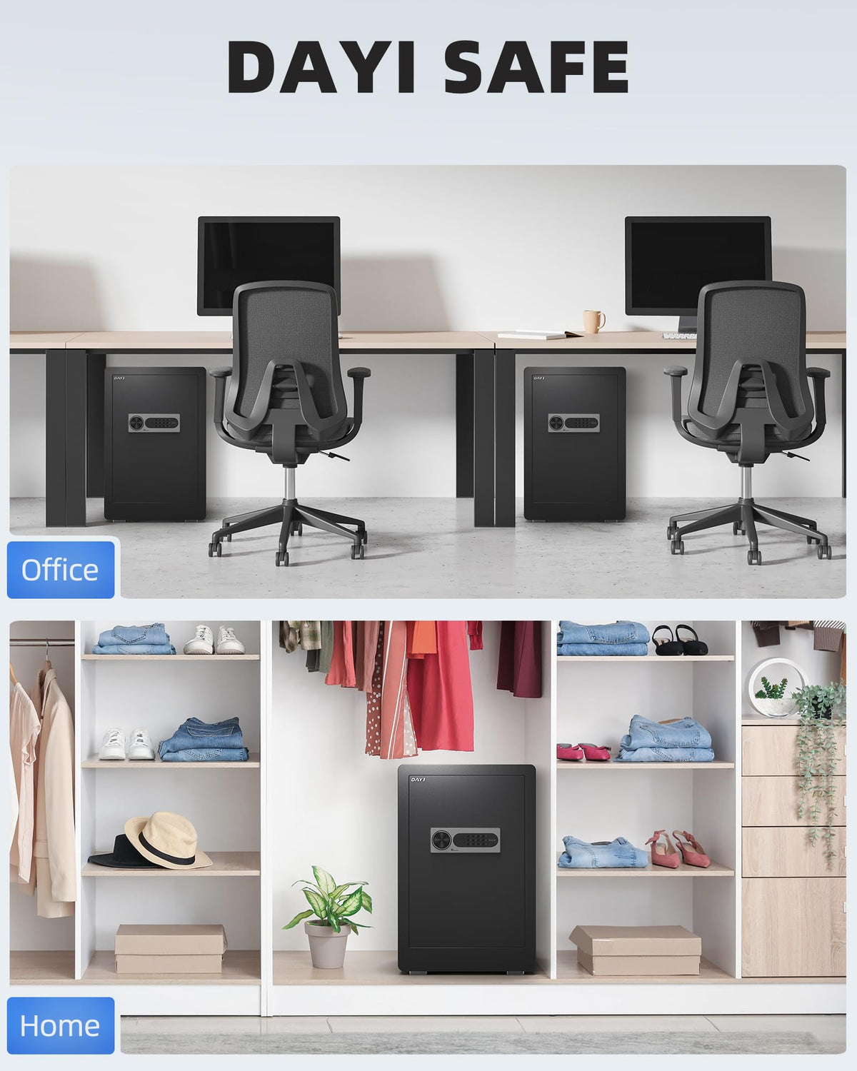 DAYI Safe Box LED light aids visibility in dark spaces