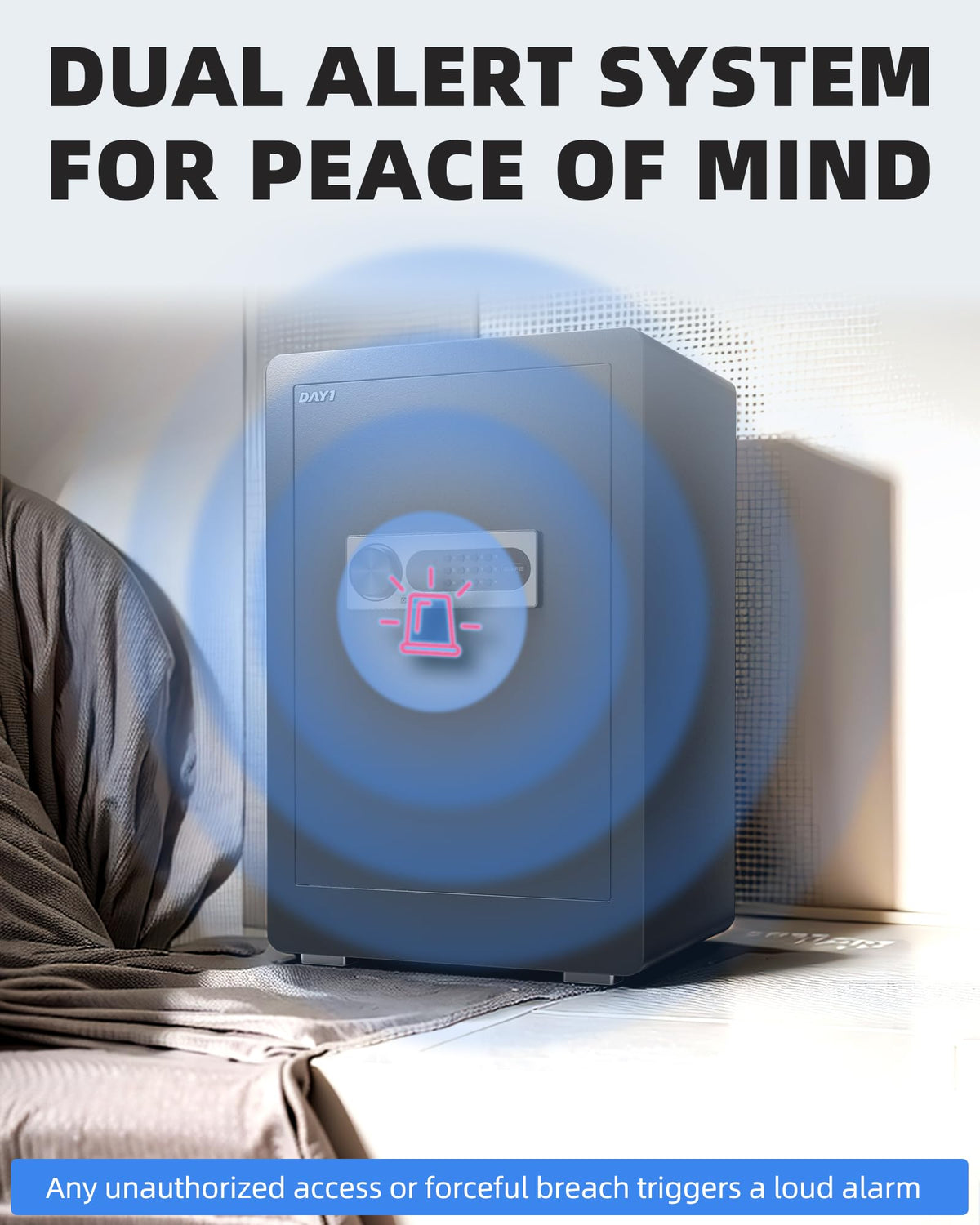 DAYI Safe Box live-locking bolts provide strong bolt-action protection