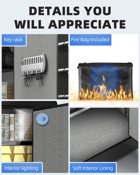 DAYI Safe Box patented lock panel combines style with strong security.