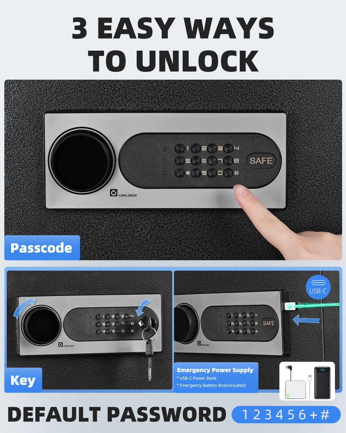 DAYI Safe Box pry-resistant door helps deter tampering and break-ins