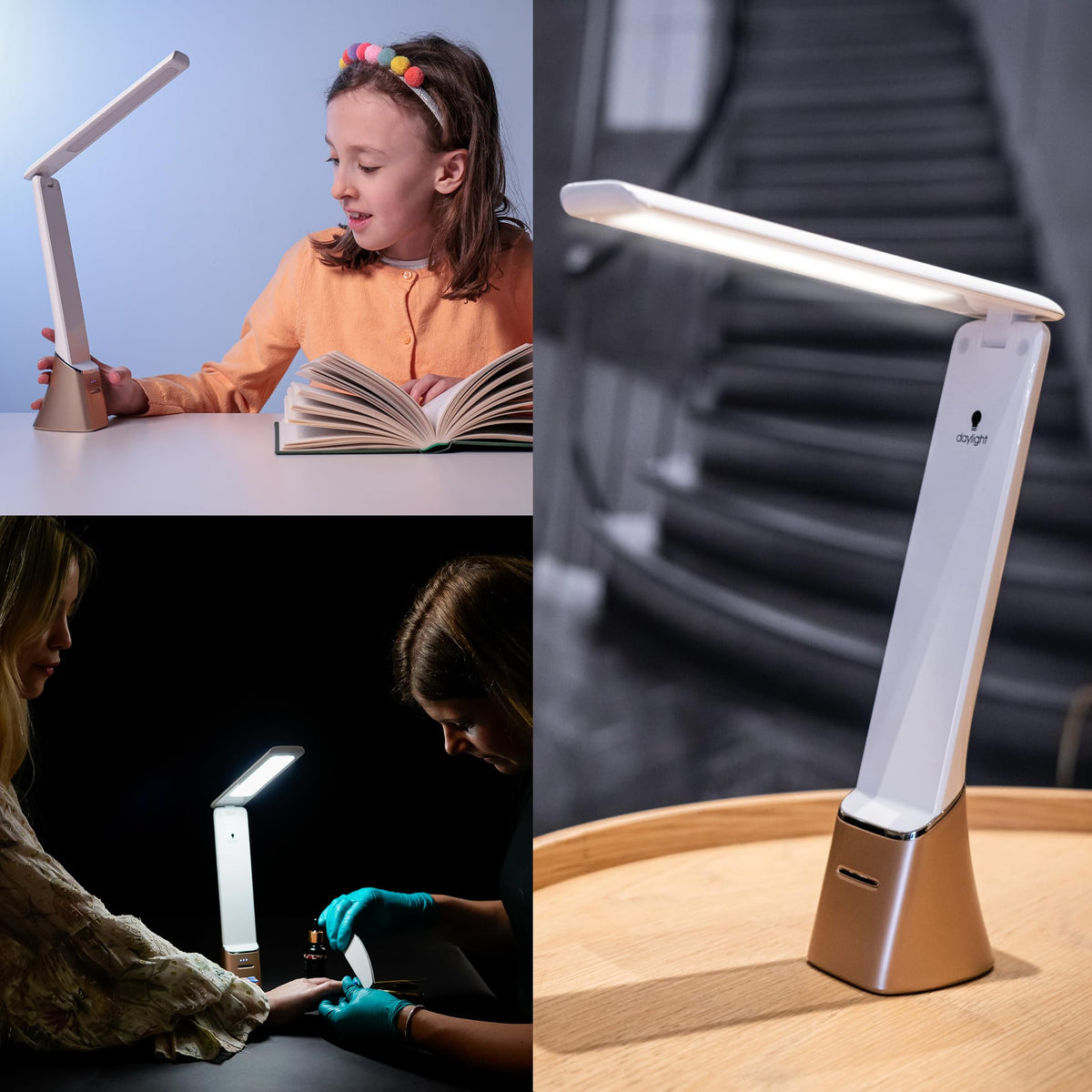 Daylight Smart Go supports desk, bedside, or craft space with versatile lighting.