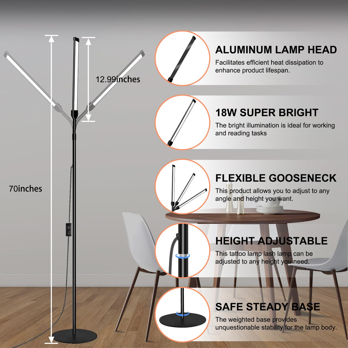 DaySoft Tattoo Lamp dimmable brightness for soft ambience or task lighting