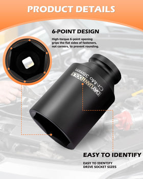 DAYUAN 31mm axle nut socket supports tough jobs with reliability.