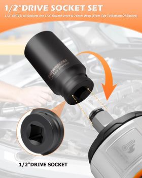 DAYUAN 34mm socket offers strong 1/2-in drive compatibility.