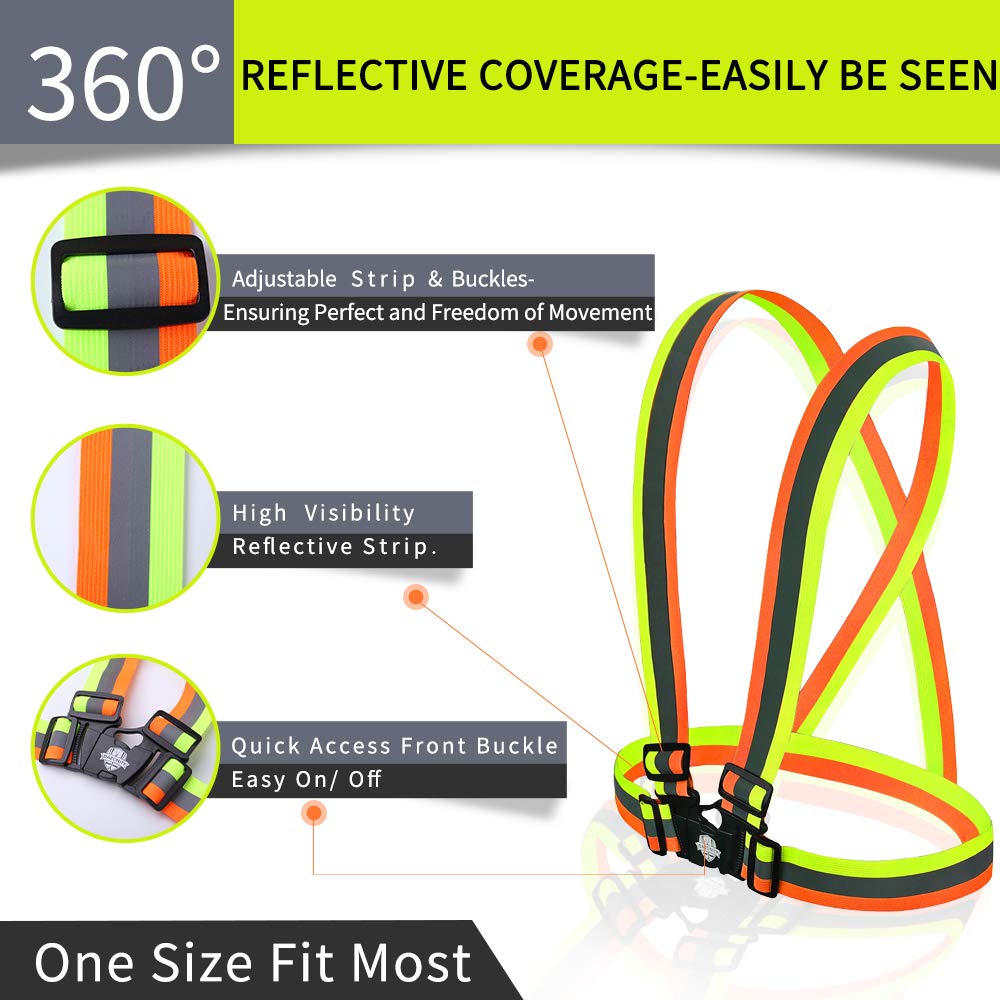 Dazonity high visibility vest back view showing 360° coverage.