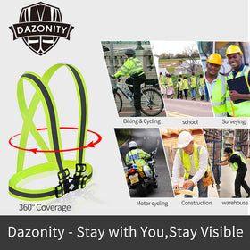 Dazonity safety vest yellow color option with breathable fabric.