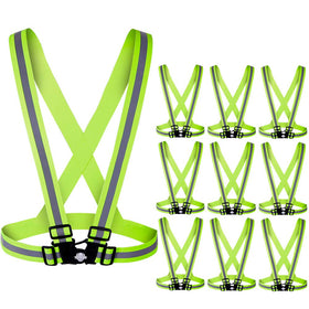 Dazonity high visibility vest front view with reflective strips for night safety.
