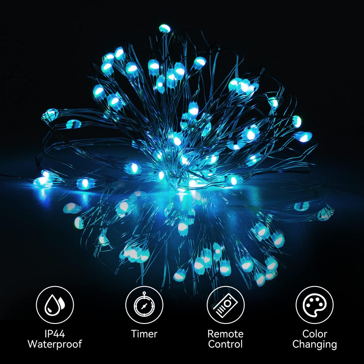 Dazzle Bright IP44 waterproof string lights for outdoor use in rain