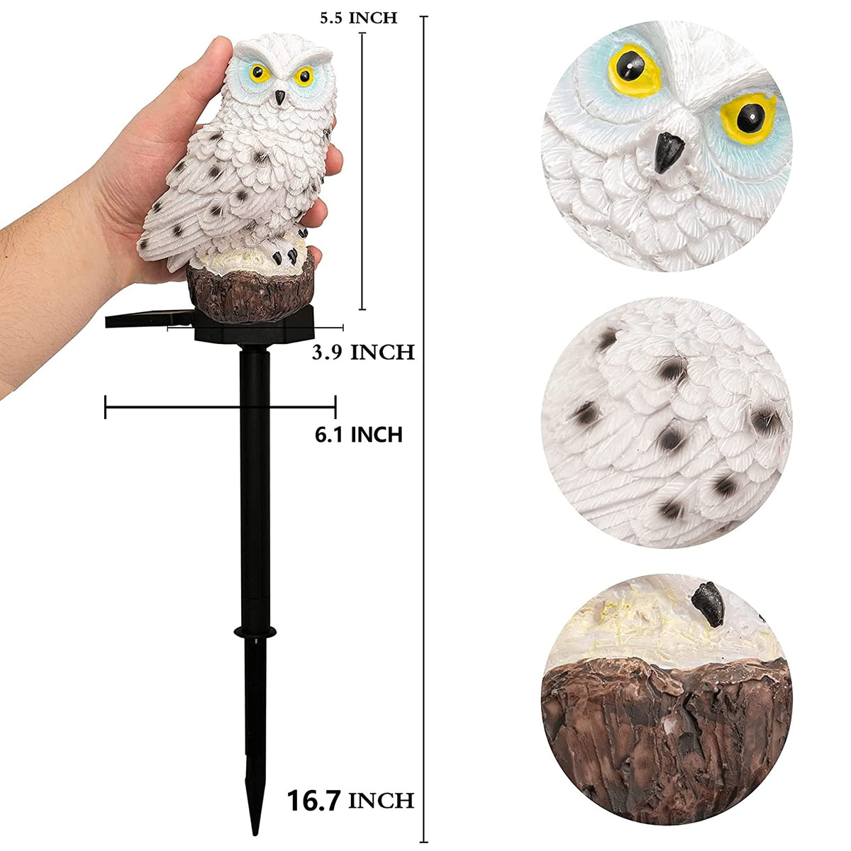 Dazzle Bright outdoor owl garden light provides gentle, solar-powered illumination along paths.