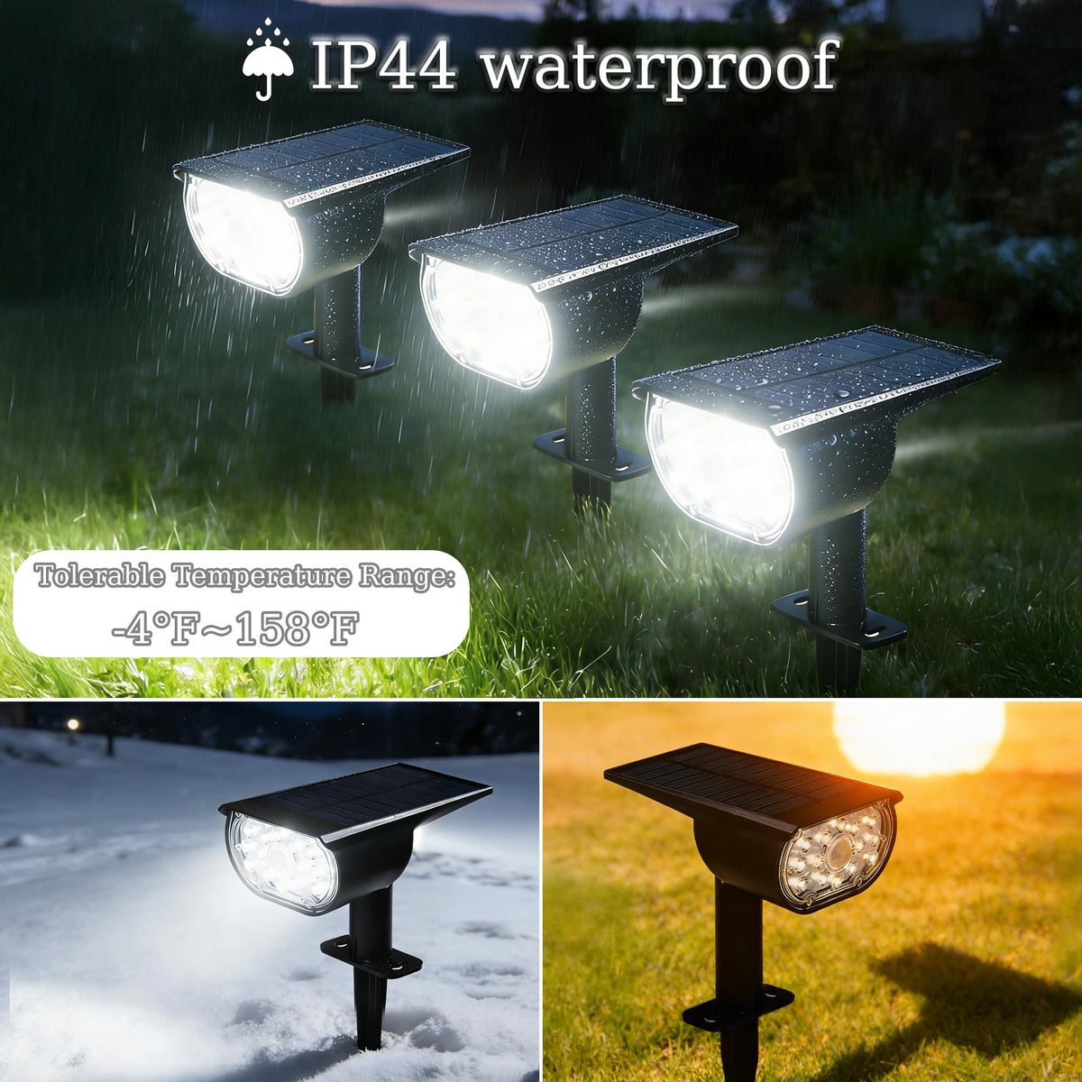 Dazzle Bright solar spot light on driveway demonstrates safe pathway lighting.