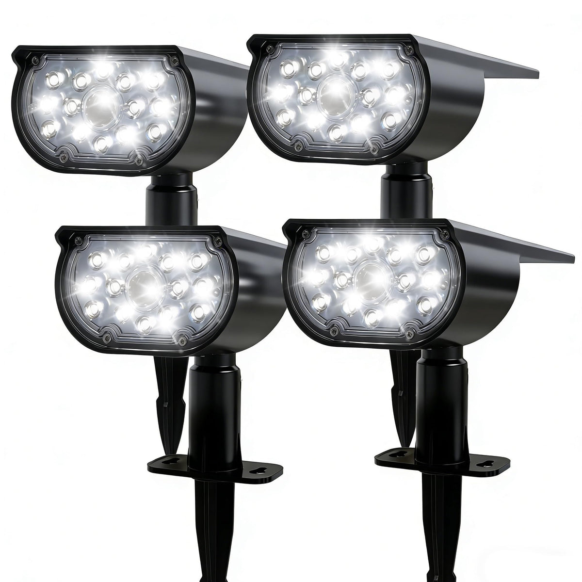 Dazzle Bright solar spot light front view for stylish energy-saving outdoor lighting.