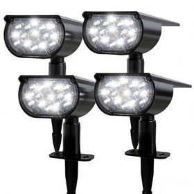 Dazzle Bright solar spot light front view for stylish energy-saving outdoor lighting.