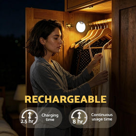 DAZZY DOT rechargeable night light uses USB-C for quick top-ups.