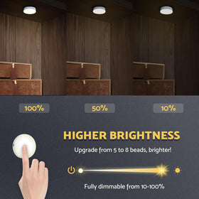 DAZZY DOT puck light for kitchen highlights counters with adjustable dimming.