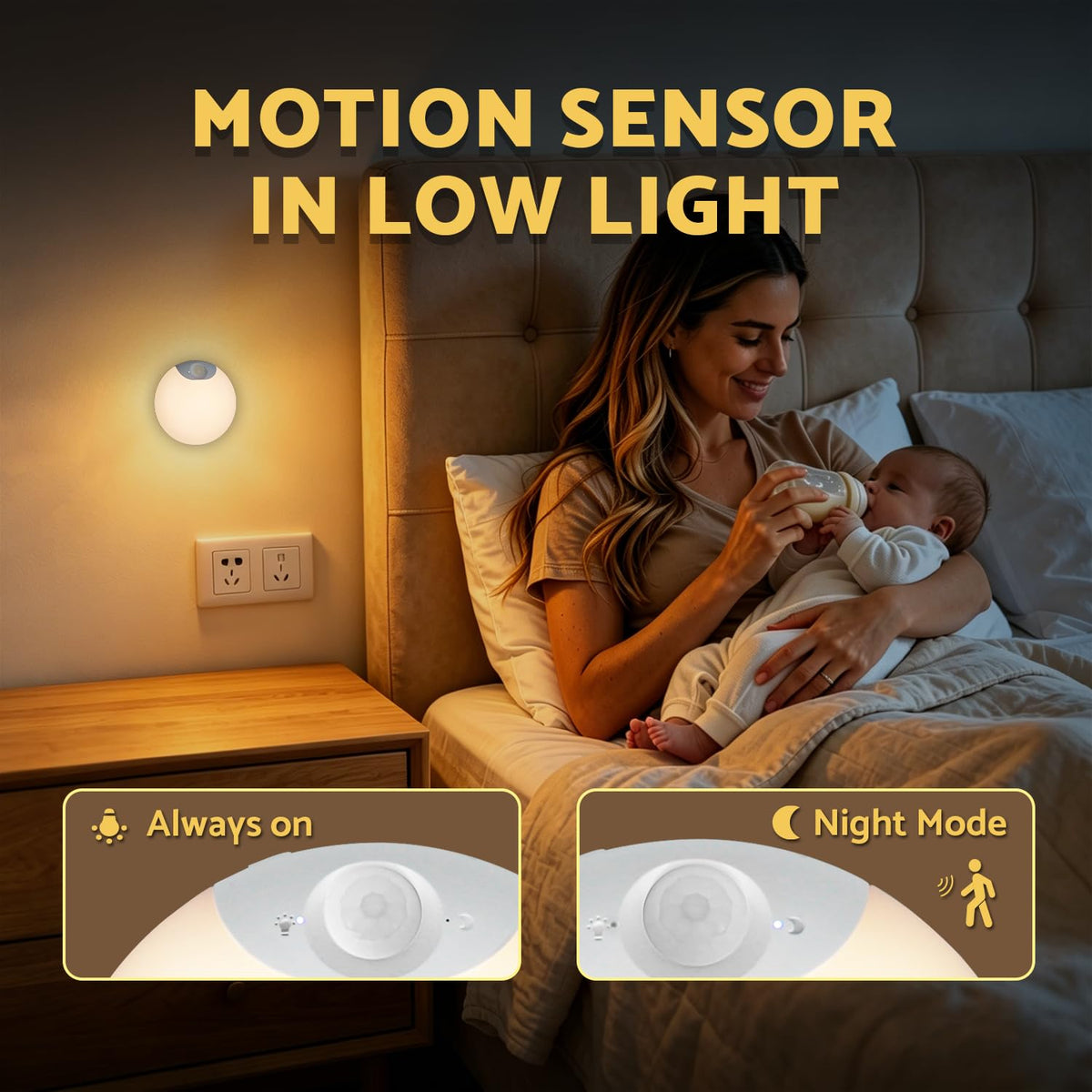 DAZZY DOT stick-on light with motion sensor guides you in darkness.
