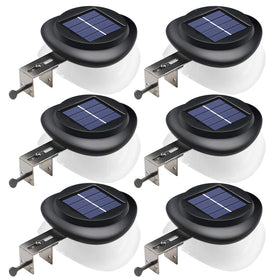 DBF outdoor solar gutter light adds UFO-inspired decor for fences and walls at night.