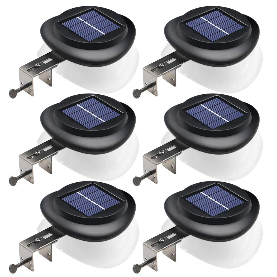 DBF outdoor solar gutter light adds UFO-inspired decor for fences and walls at night.