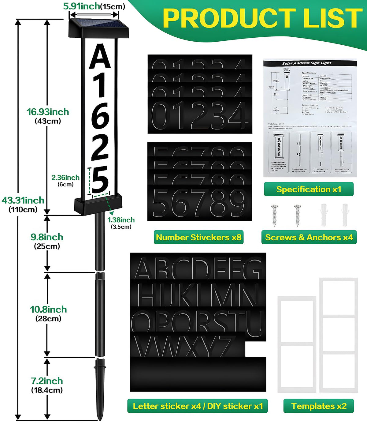 DBF Solar Address Sign ABS material close-up shows durability
