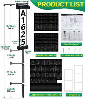 DBF Solar Address Sign ABS material close-up shows durability