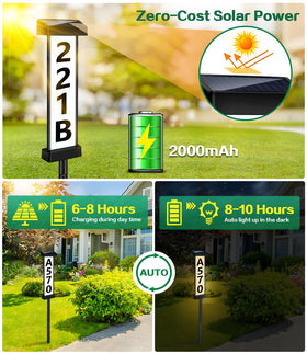 DBF Solar Address Sign digits and letters adhesive resist curling