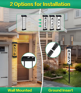 DBF Solar Address Sign IP65 waterproof design withstands rain and snow