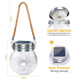 DBF Solar Lanterns crackle glass ball design enhances path lighting