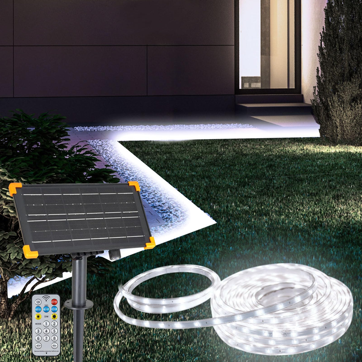 DBFAIRY 50ft solar LED strip lights for outdoor ambience and energy efficiency