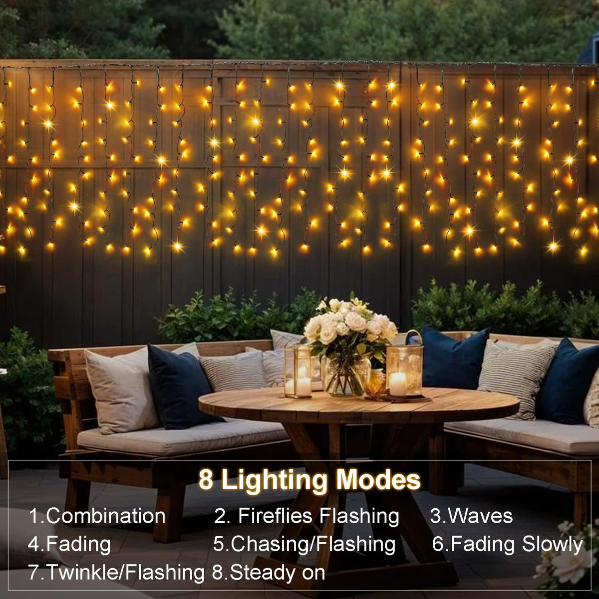 DBFAIRY solar panel and battery deliver reliable charging in daylight for all-night ambiance.
