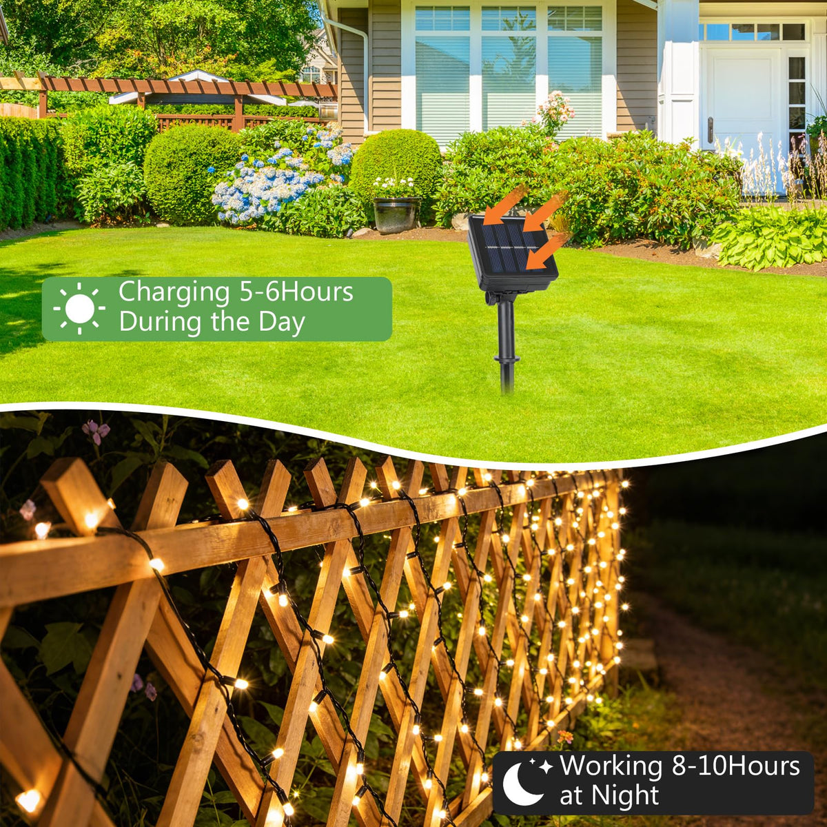 DBFAIRY warm-white twinkle in a garden setting for intimate gatherings