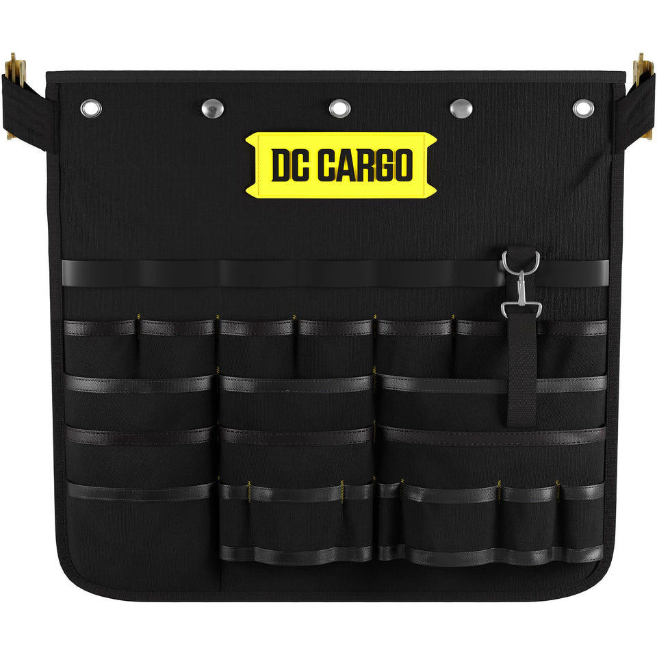 DC Cargo Mall E Track Hanging Pocket Tool Organizer in a trailer keeps tools accessible