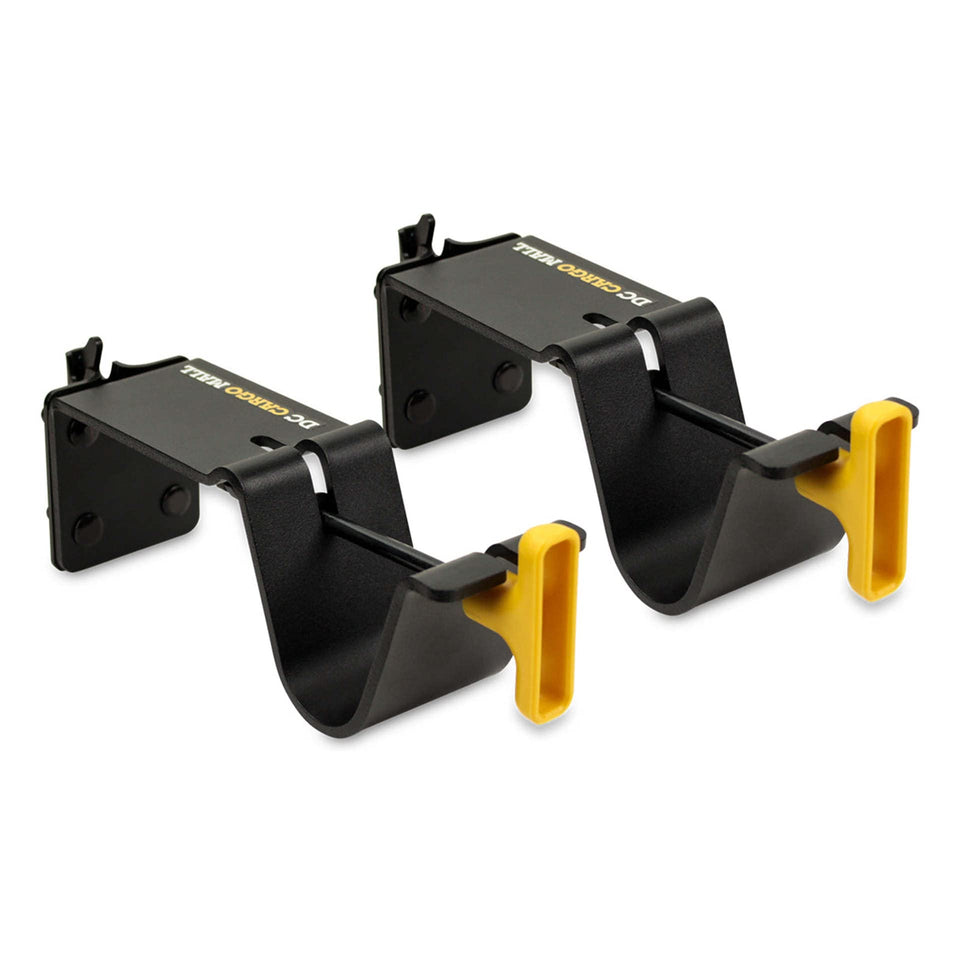 DC Cargo Mall E Track Tool Holder clip-on system keeps weed eaters organized on the trailer
