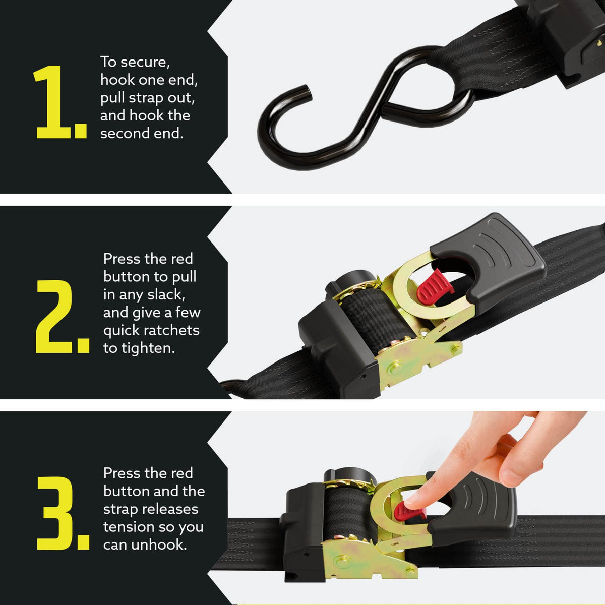 DC Cargo Mall secure lock feature to prevent accidental release during transit.