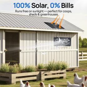 DC HOUSE 20W solar exhaust fan in a greenhouse enhancing ventilation with sunlight