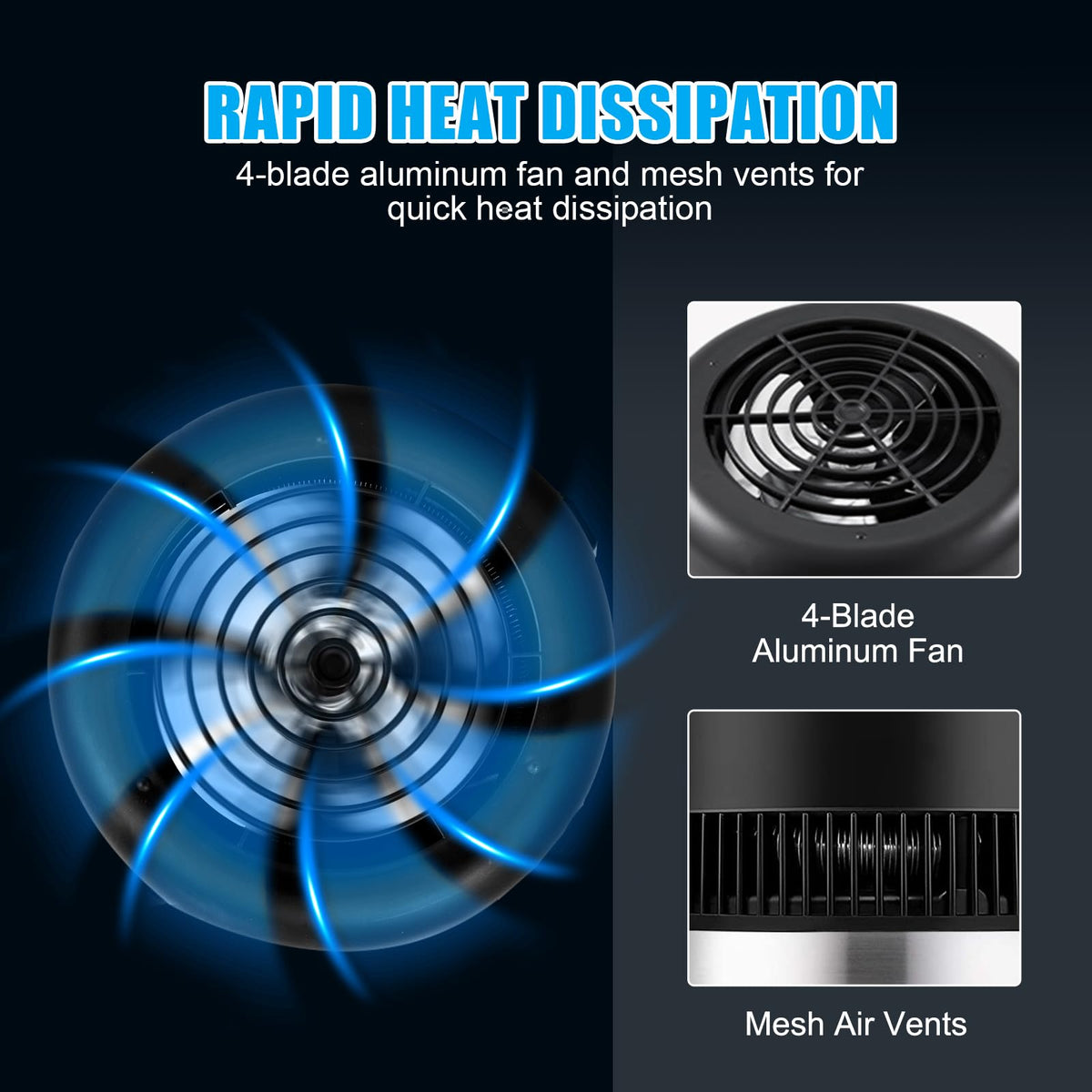 DC House four-blade fan and cooling system in action.