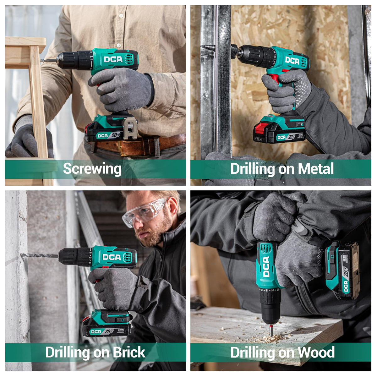 DCA heavy-duty nylon bag keeps tools organized on site.