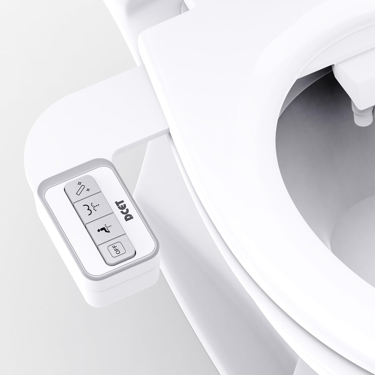 DCET bidet attachment with 0.23-inch ultra-slim profile for a seamless, gap-free seat