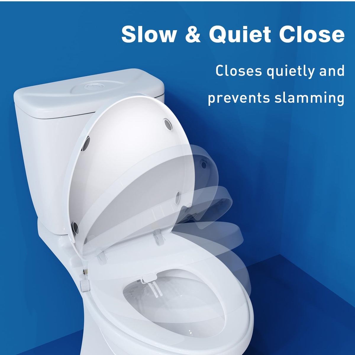 DCET bidet seat adjustable water pressure for personalized rinsing