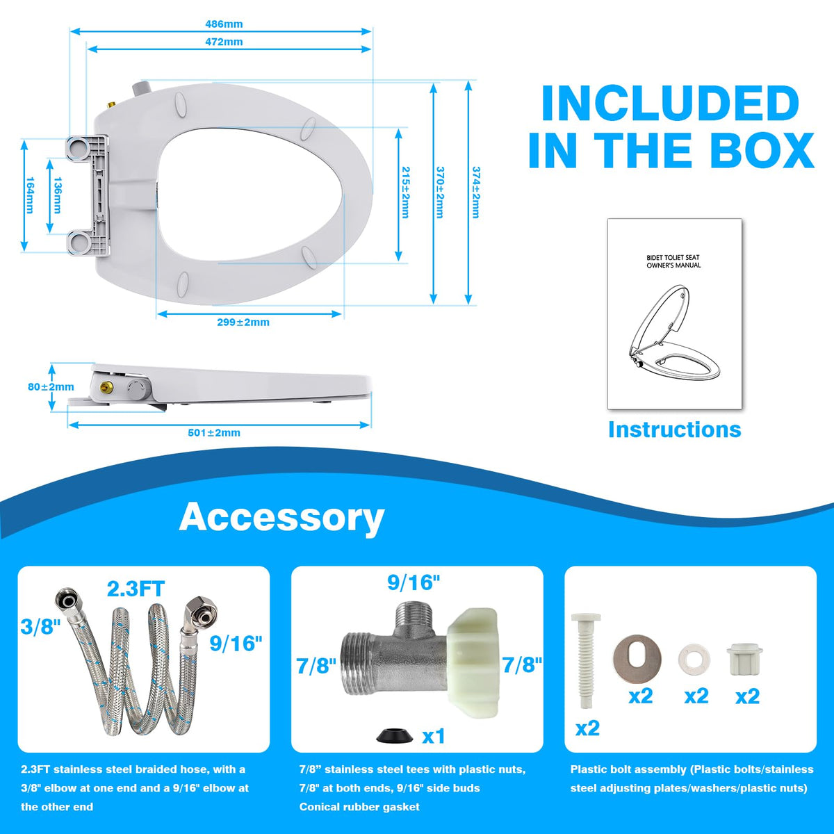 DCET bidet seat easy no-tools installation for quick setup